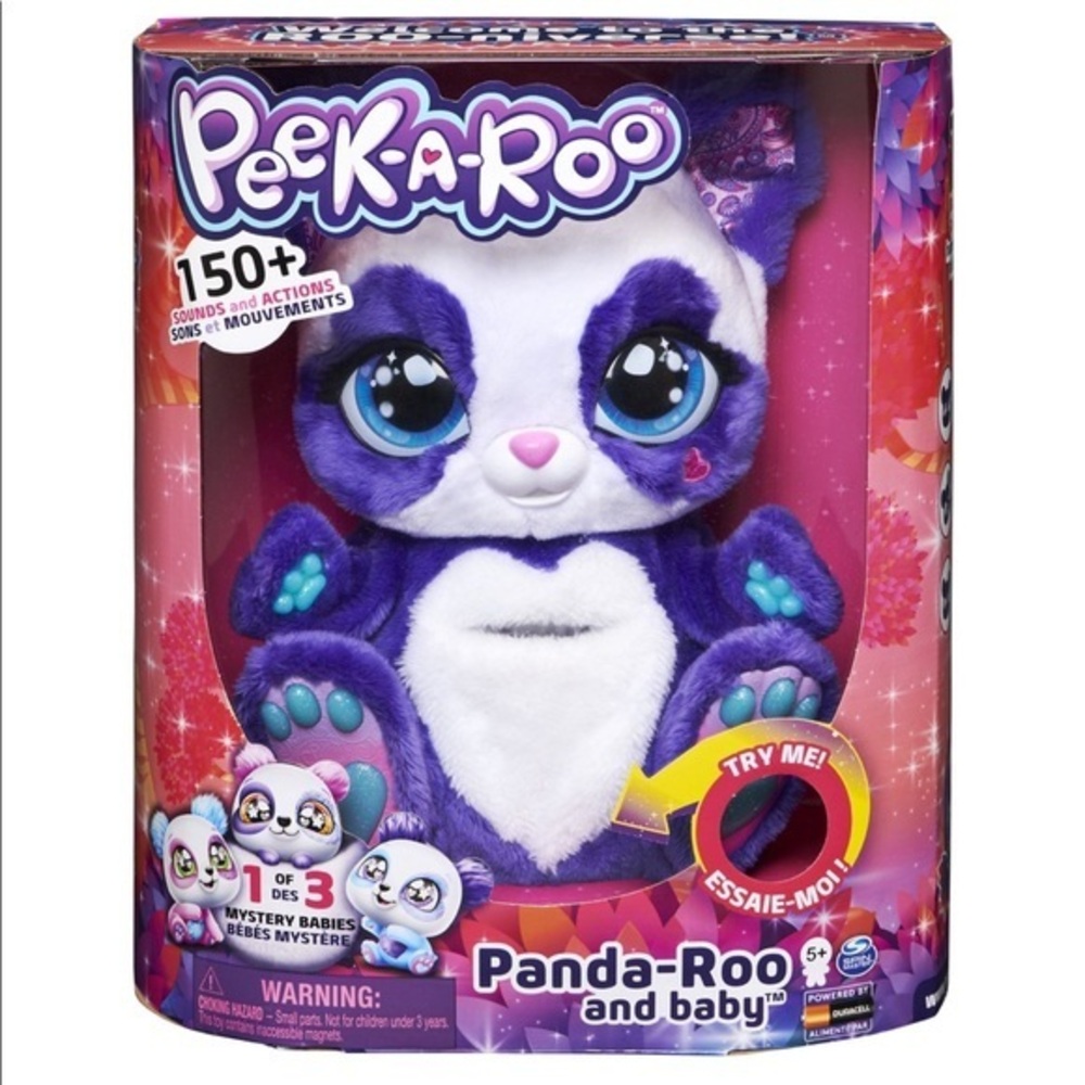 NWT- Peek A Roo, Interactive Panda-Roo Plush Toy with Mystery Baby